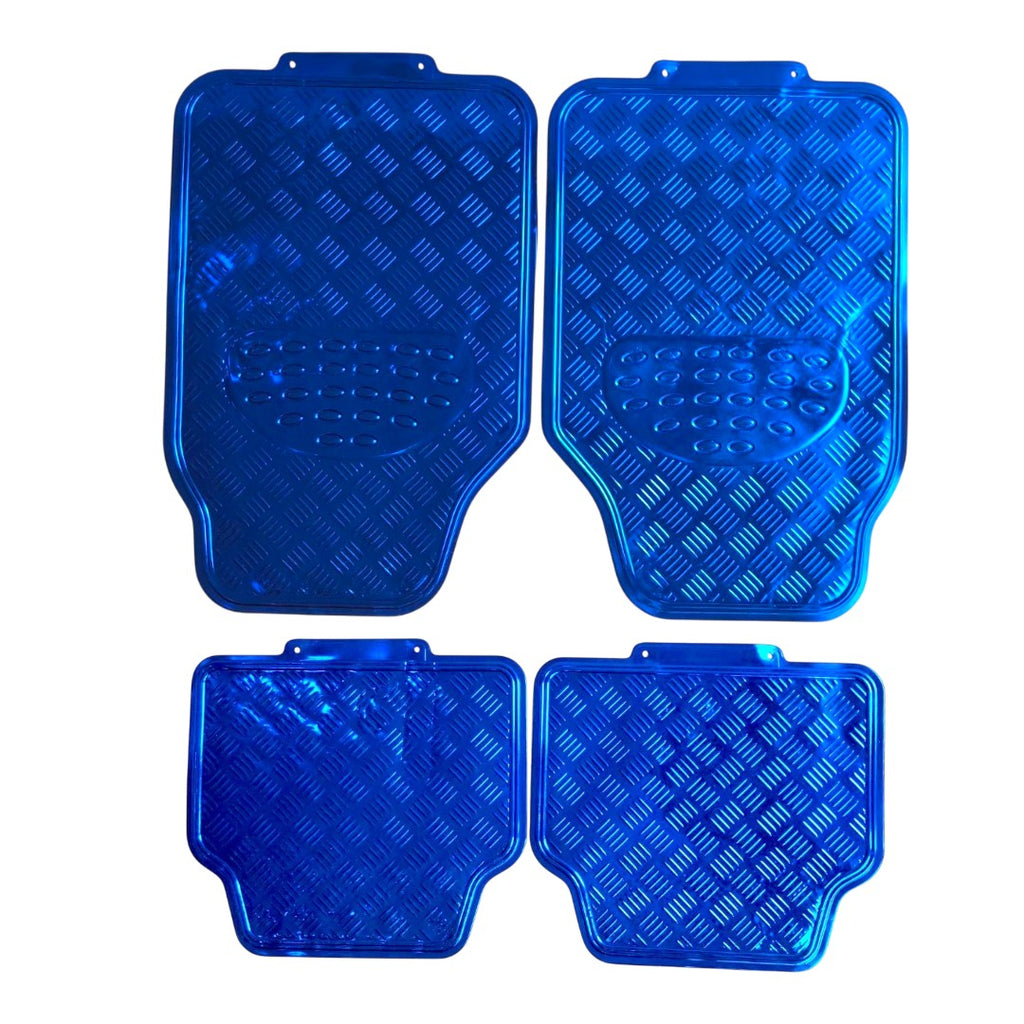 MOQUETA BRILLOSA METALIZADA 4 PIEZAS AZUL / ROJO