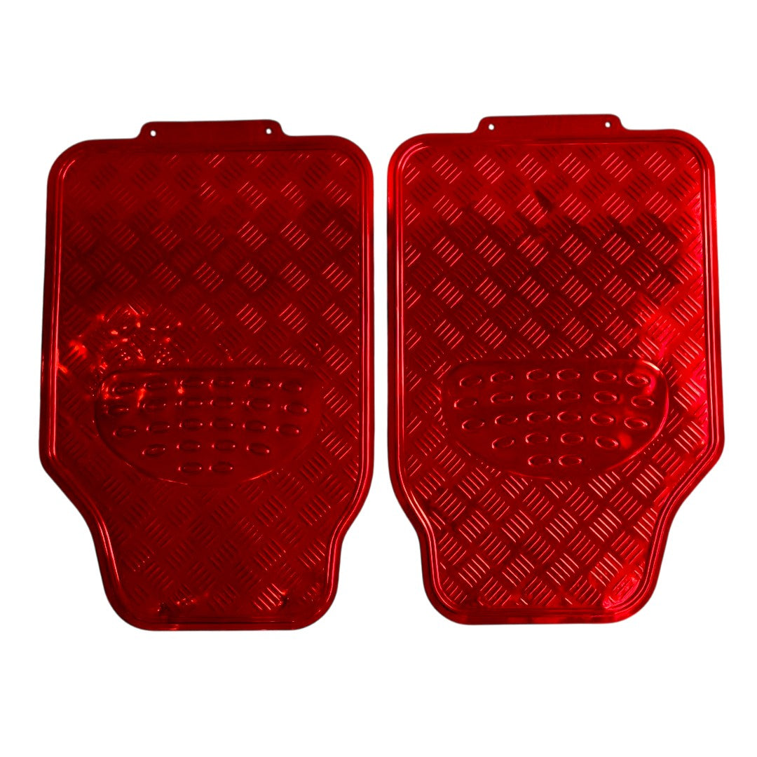 MOQUETA BRILLOSA METALIZADA 4 PIEZAS AZUL / ROJO