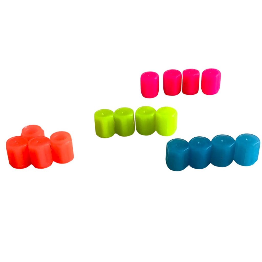 TAPA VALVULAS FOSFORECENTE 4PIEZAS ROJO/AZUL/LILA/VERDE