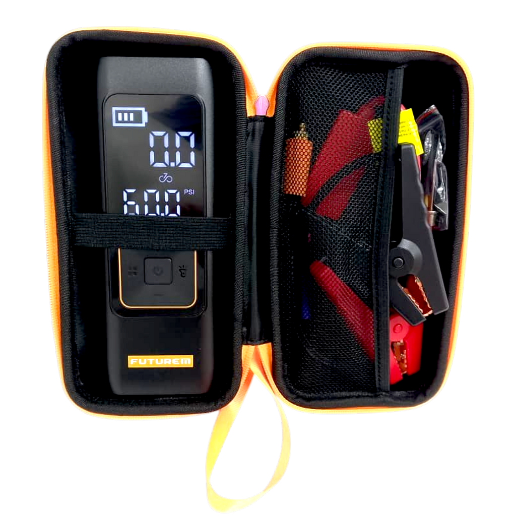 ARRANCADOR DE BATERIA PORTATIL CC238 + INFLADOR DE LLANTA +POWER BANK