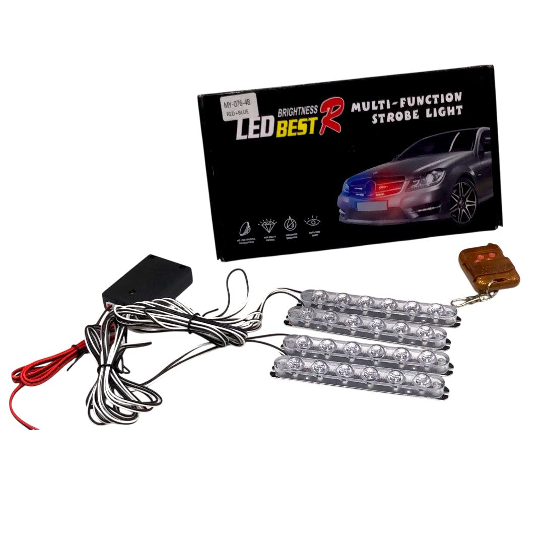 LUZ LED MINI BALIZA POLICIAL/MULTIFUNSION 4PCS DE 6 LUPAS/