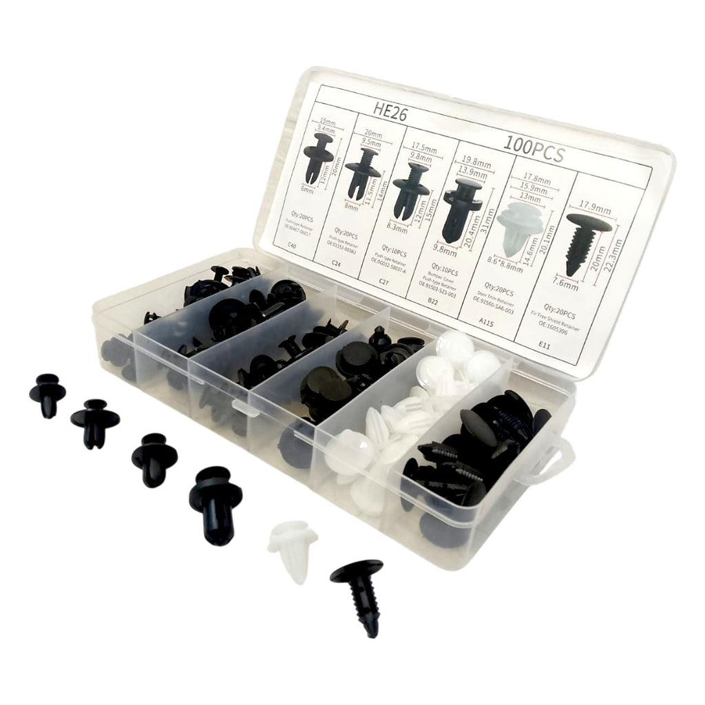 CAJA DE TORNILLOS 100PCS REMACHES/GRAPAS