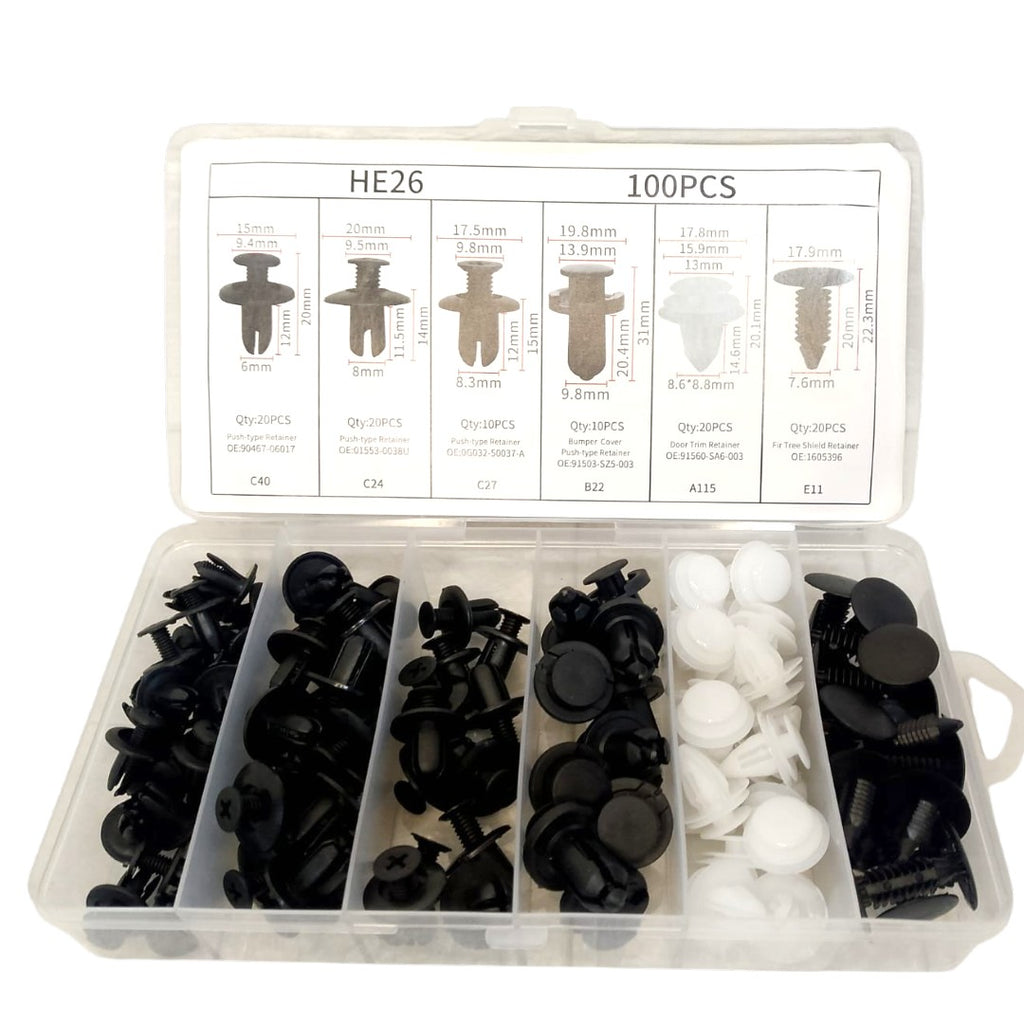 CAJA DE TORNILLOS 100PCS REMACHES/GRAPAS