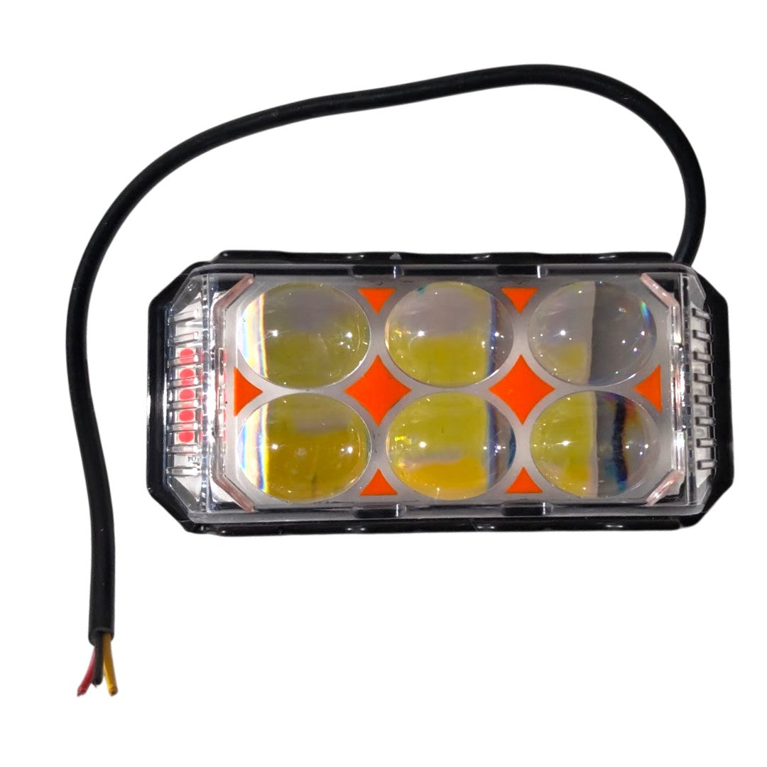 PROYECTOR LED DE 6 LUPAS FRANAJA ROJA W+Y+RGB+STROBER