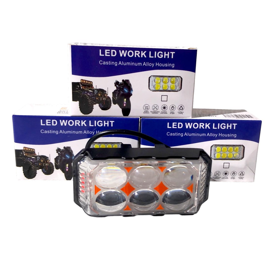 PROYECTOR LED DE 6 LUPAS FRANAJA ROJA W+Y+RGB+STROBER