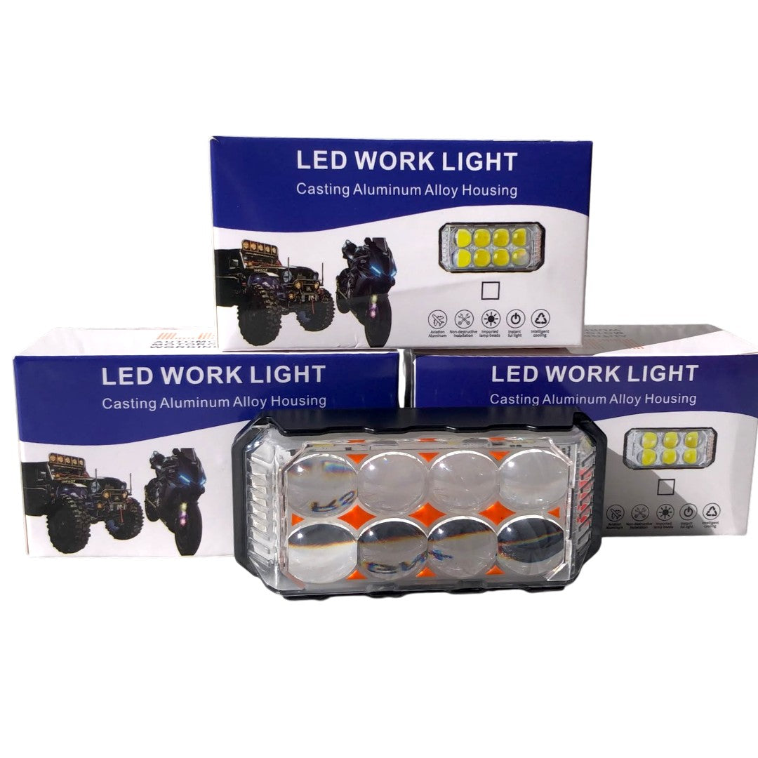 PROYECTOR LED DE 8 LUPAS FRANAJA ROJA W+Y+RGB+STROBER