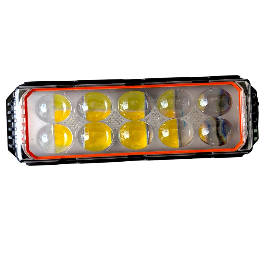 PROYECTOR LED DE 10 LUPAS FRANJA ROJA W+Y+RGB+STROBER