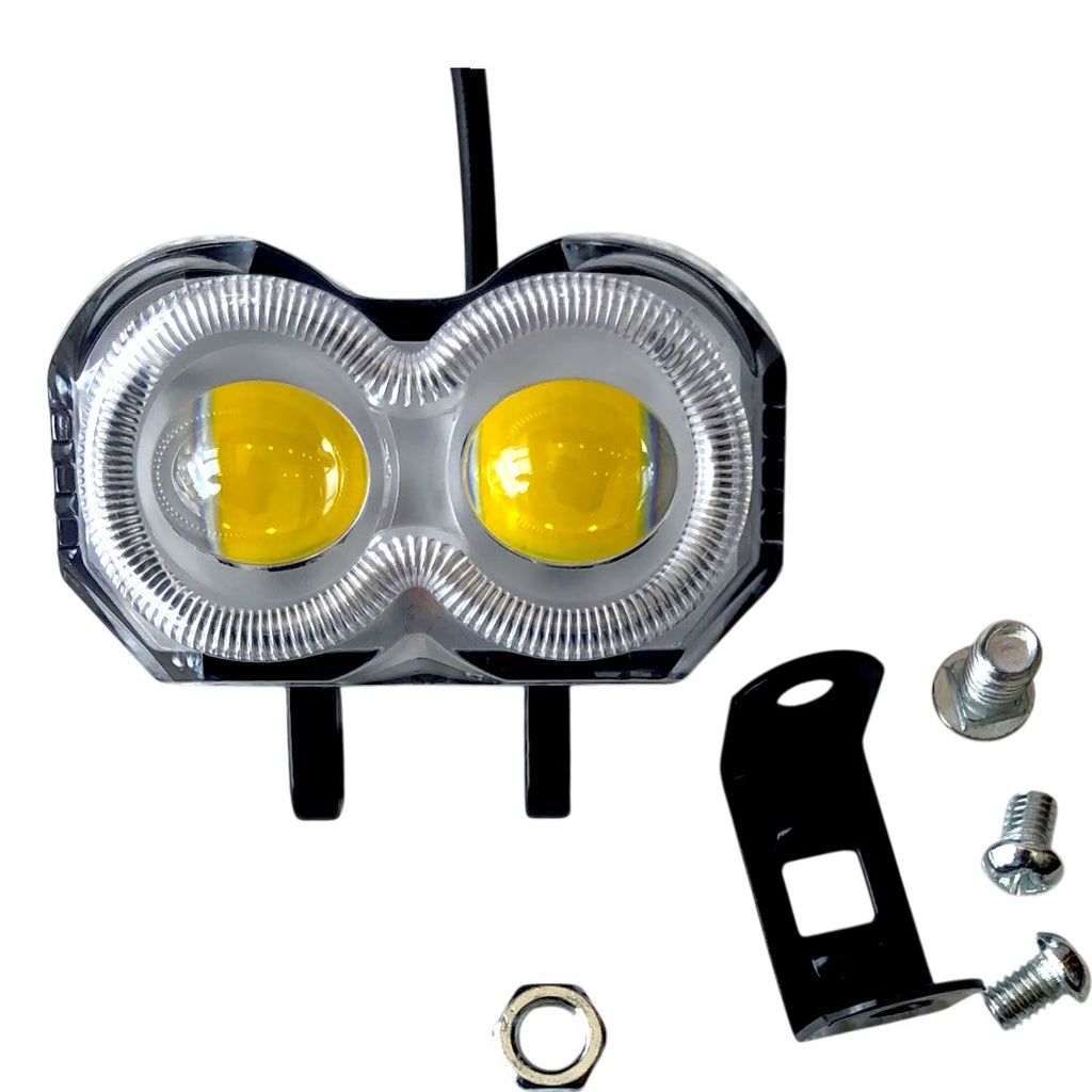 PROYECTOR LED DE 2 LUPAS CARCAZA TRASPARENTE W+Y+RGB+STROBER 90-60V