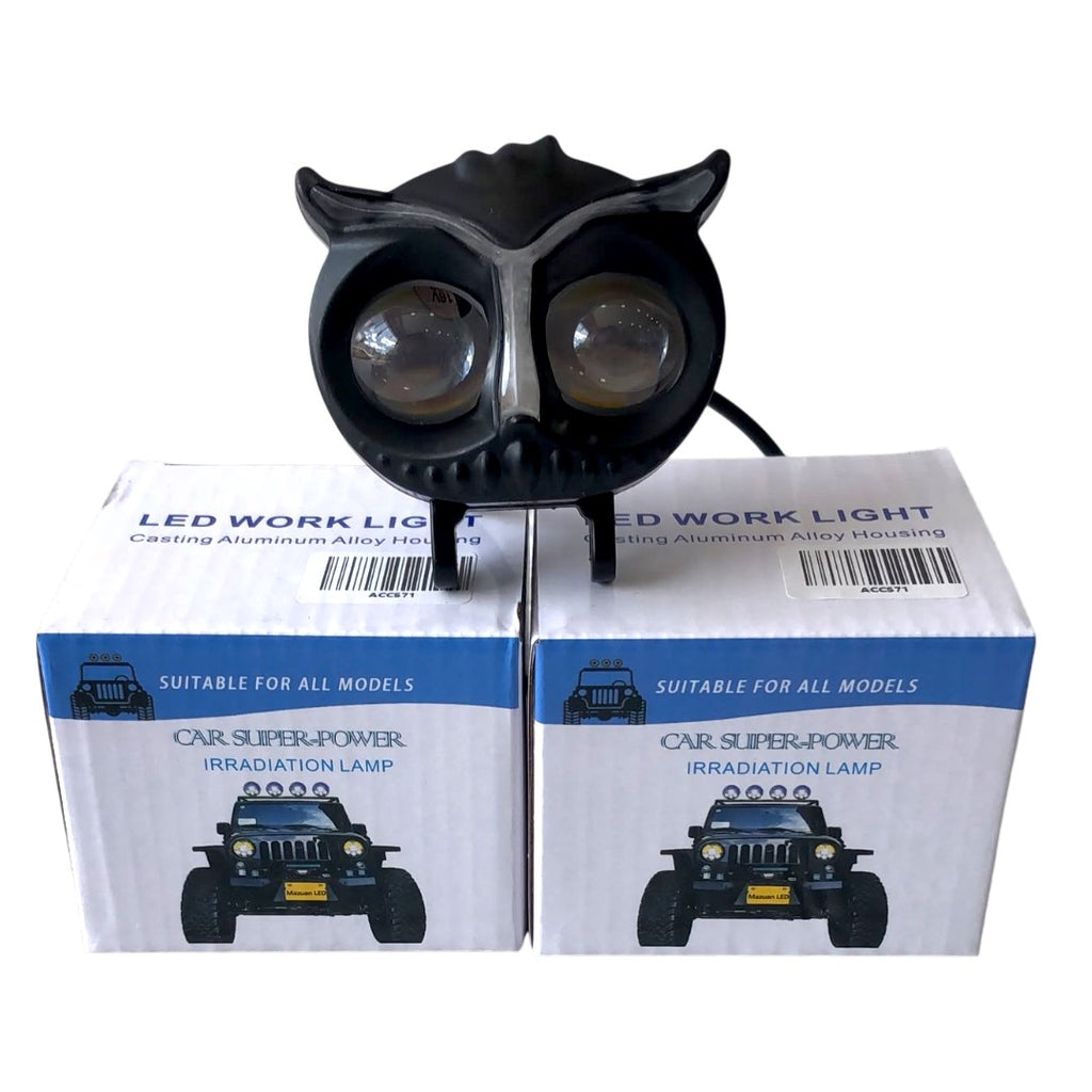 PROYECTOR BUHO 2 LUPAS NEGRO W+Y+STROBER 90-60V