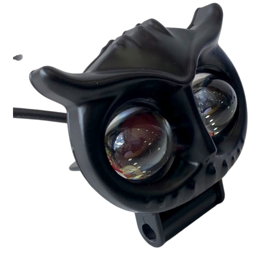 PROYECTOR BUHO 2 LUPAS NEGRO CEJA TRANSPARENTE W+Y+RGB+STROBER 90-60V