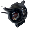 PROYECTOR BUHO 2 LUPAS NEGRO CEJA TRANSPARENTE W+Y+RGB+STROBER 90-60V