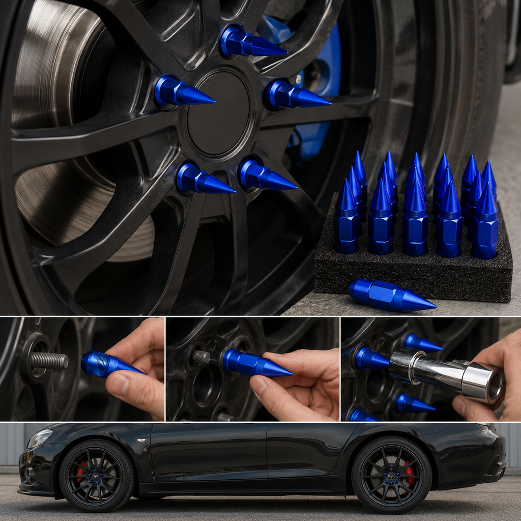 TUERCAS TUNING ALUMINIO CON PUNTA M12*1.5 AZUL